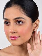 Heart Shape Stud Earrings for Women and Girls, Cubic Zirconia Hollow Heart Contemporary Studs