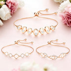 Bracelet Trio| Rose Gold Plated Bracelet Value Set for Girls