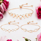 Bracelet Trio| Rose Gold Plated Bracelet Value Set for Girls