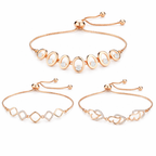 Bracelet Trio| Rose Gold Plated Bracelet Value Set for Girls
