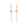 Rose Gold Long Earrings, American Diamond Studded Lightweight Danglers Drop Earrings for Women and Girls (Geometric)