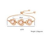 Rose Gold Plated Floral Pearl Bracelet