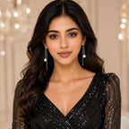 Pearl Tassel Long Drop Earrings for Women/Girls | Light weight | Sleek & Beautiful