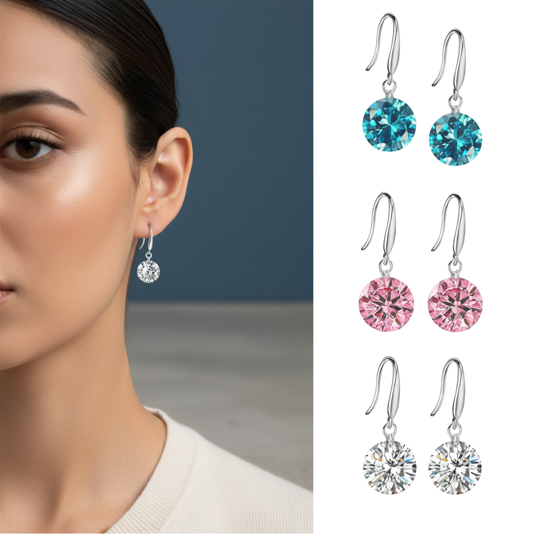 Daily Essentials Drop Earrings for Women and Girls| Value Set of CZ Drop Earrings