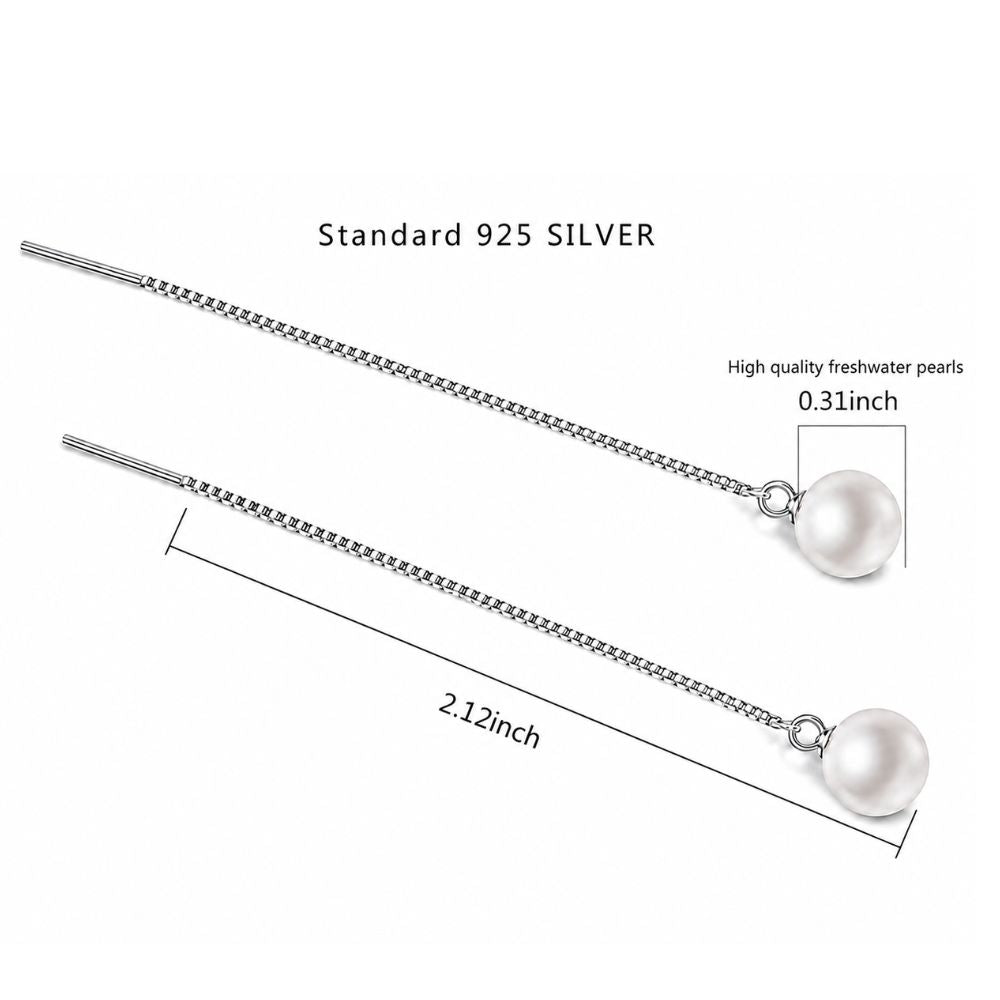 Pearl Tassel Long Drop Earrings for Women/Girls | Light weight | Sleek & Beautiful