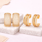 Sparkle Duo Value Set| Rose Gold Plated Stud Earring Set For Women And Girls