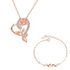 Rose Gold AD Heart & Leaf Set