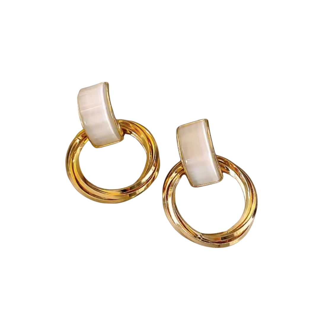 Elegant Gold Circle Earrings with Pearl Accent | gift for her | Gift For Women & girls