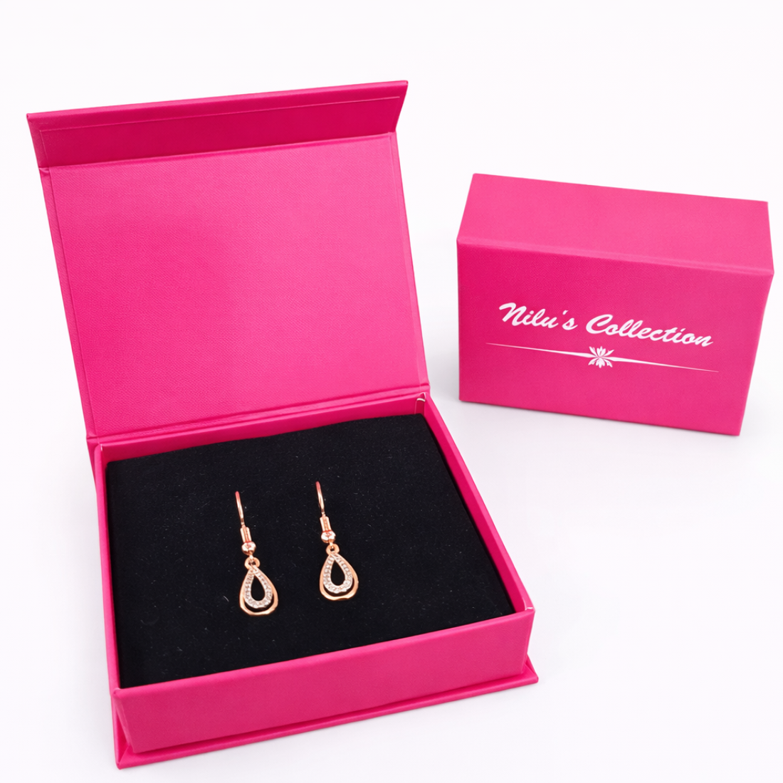 Gift Rose Gold Plated Pendant With Earrings And Finger Ring For Women And Girls| Valentine Gift