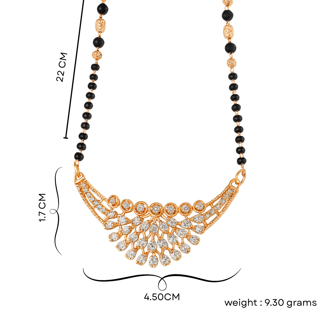 Nilu's Collection Rose Gold Plated Mangalsutra With American Diamond For Women |Traditional & Modern Look | Office Wear | Gift For Wife