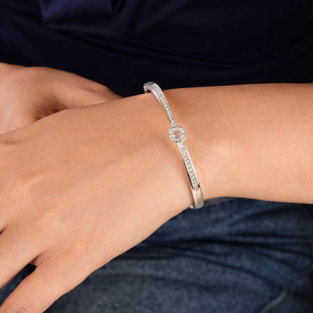 Silver Plated Minimal Sleek Hollow Kada