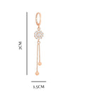 Rose Gold Long Earrings, American Diamond Studded Lightweight Drop Earrings for Women and Girls (Floral)