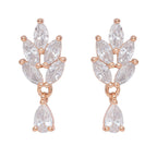 Rose Gold Leaf Drop EarringsFor Women and Girls