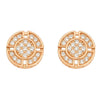 Rose Gold Plated Round Stud Earrings for Women and Girls