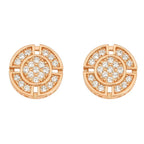 Rose Gold Plated Round Stud Earrings for Women and Girls