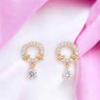 Rose Gold Drop Earrings for Women & Girls