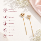 Rose Gold Plated Sui Dhaga Dangle Earrings