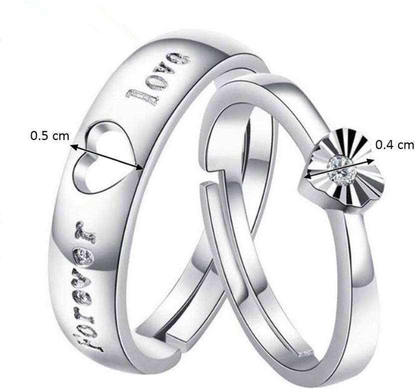Heart shape & forever love adjustable couple rings for lovers Valentine ring Zinc, Alloy Silver Plated Ring