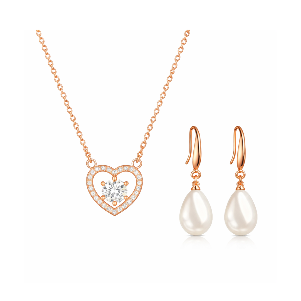 Sparkle Duo Value Set| Rose Gold Plated Stud Earring Set For Women And Girls