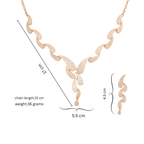 Rose Gold Plated Necklace with Drop Earrings For Women & Girls