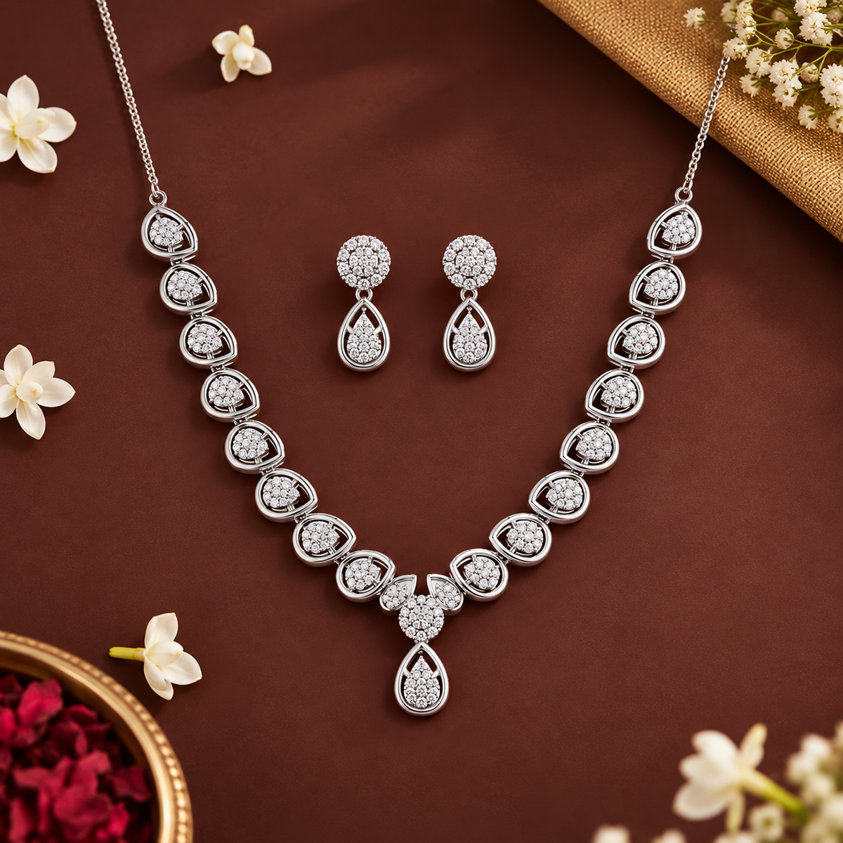Silver Necklace Set for Women