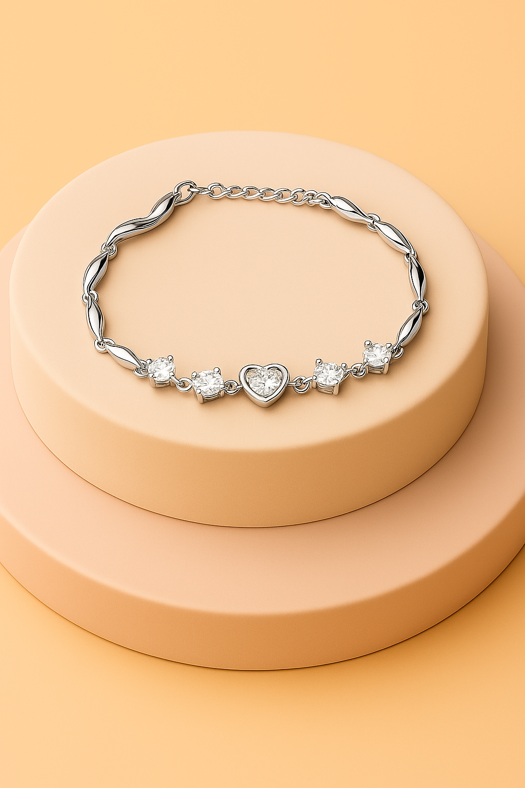 Gift Silver Plated Jewelry Set for Women – Necklace, Earrings & Bracelet with Sparkling AD Stones  | Elegant Gift Box for Weddings, Parties & Anniversaries