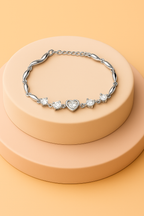 Gift Silver Plated Jewelry Set for Women – Necklace, Earrings & Bracelet with Sparkling AD Stones  | Elegant Gift Box for Weddings, Parties & Anniversaries