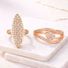 Ring Stacks Value Set | Adjustable Rose Gold Plated Rings With American Diamond  for Women & Girls