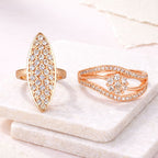 Ring Stacks Value Set | Adjustable Rose Gold Plated Rings With American Diamond  for Women & Girls