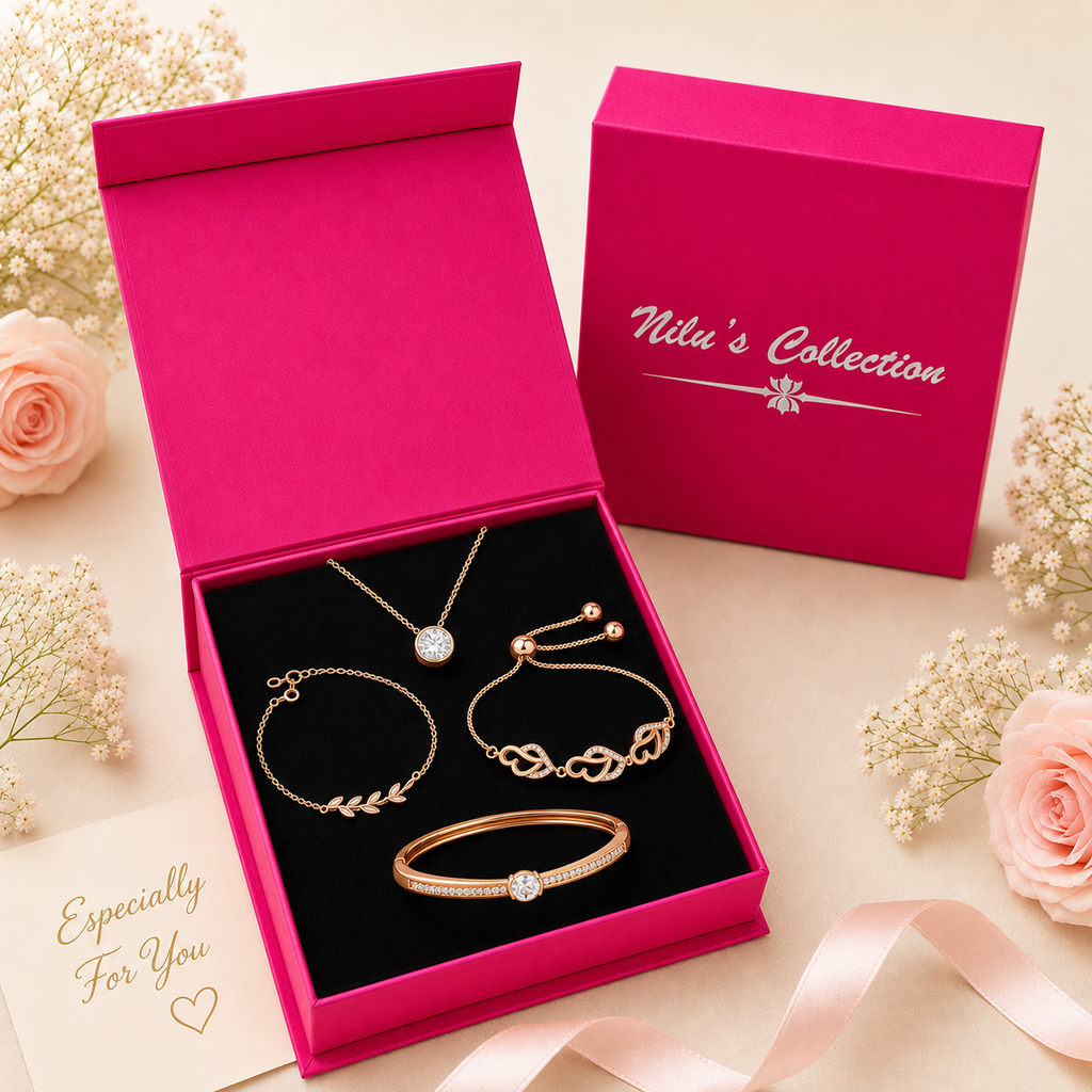 Chic Rose Gold Layered Jewellery Set