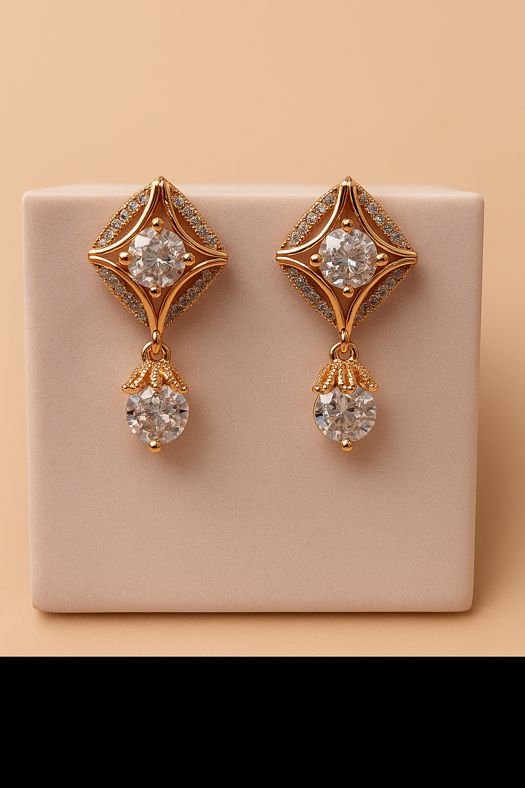 Gift Elegant Rose Gold Jewelry for Women – Necklace, Earrings & Bracelet with Sparkling AD Stones, Perfect Gift for Weddings,Functions & Anniversaries