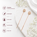 Rose Gold Plated Sui Dhaga Dangle Earrings