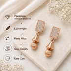 Rose Gold Geometric Drop Earrings