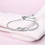 Infitnity Love Silver Plated Adjustable Charm Bracelet for Women and Girls