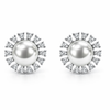 Silver Plated Pearl Stud Earrings