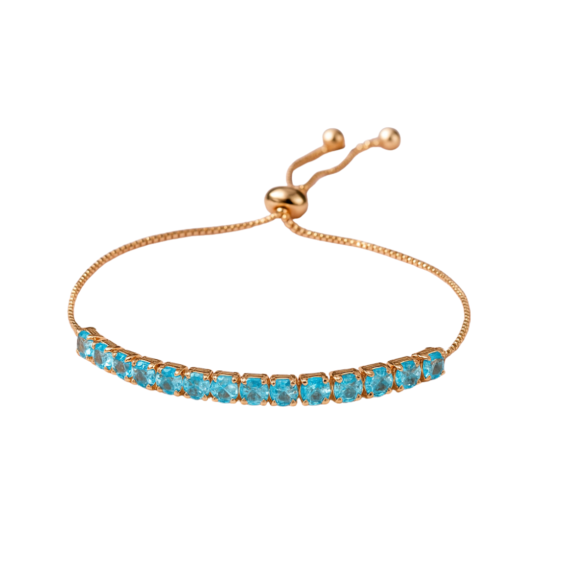 Trendy Tennis Adjustable Bracelet With American Diamond For Women & Girls | Anti- Tarnish | Anti- Allergy |Daily Wear (Ocean Blue)