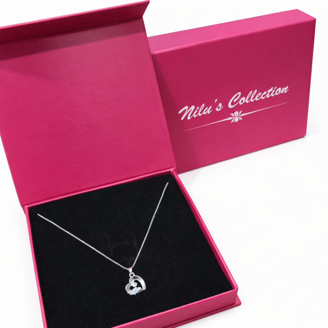 Gift Silver Plated Heart Shape Pendant With Kada And Ring| Valneitne Gift