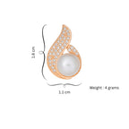 Nilu's Collection Rose Gold Plated Pearl Stud Earrings with Sparkling AD Stones Earrings for Women & Girls | Perfect for Gifting | Anti-Tarnish