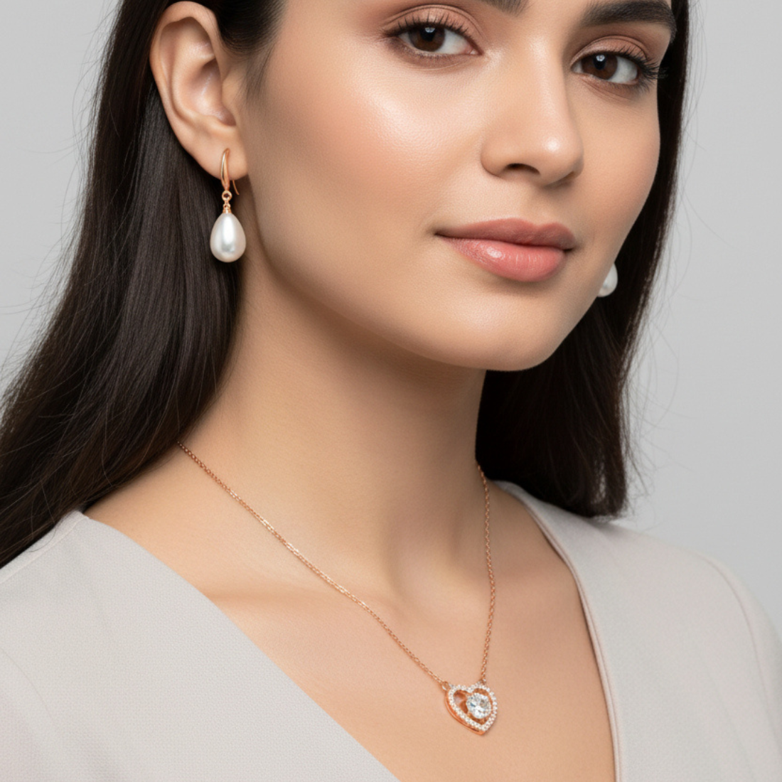 Sparkle Duo Value Set| Rose Gold Plated Stud Earring Set For Women And Girls