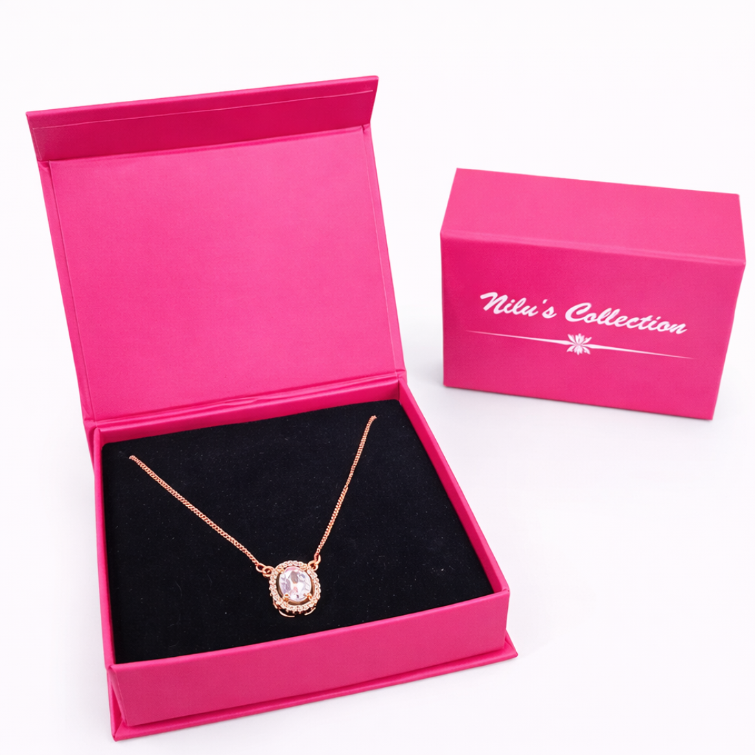 Gift Rose Gold Plated Pendant With Earrings And Finger Ring For Women And Girls| Valentine Gift