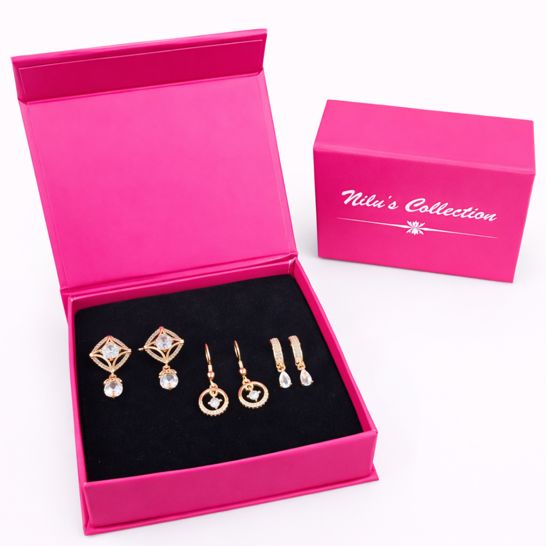 Gift Rose Gold Plated Earrings Set For Women And Girls| Valentine Gift