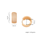 Nilu's Collection Rose Gold Plated Hoop Earrings With American Diamond For Women And Girls | Office Wear| Gift For Her | Anti-Tarnish | Anti- Allergy