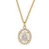 Gold Plated Oval Pendant NecklaceFor Women and Girls