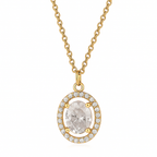 Gold Plated Oval Pendant NecklaceFor Women and Girls