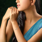 925 Sterling Silver Plated Adjustable Leaf Charm Crystal Bracelet for Women & Girls