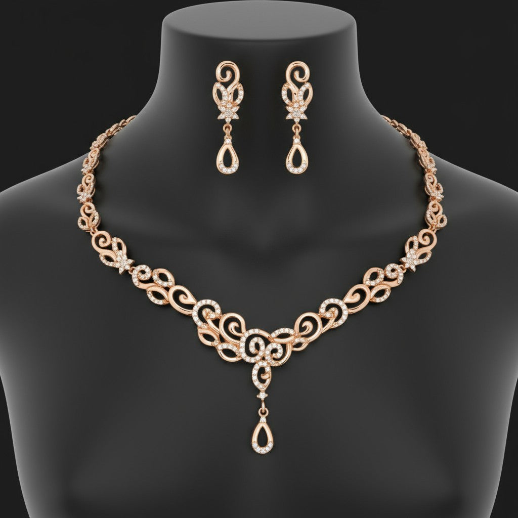 Rose Gold Plated Necklace set