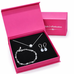 Gift Silver Plated Pendant With Earrings And Bracelet For Women And Girls| Valentine Gift