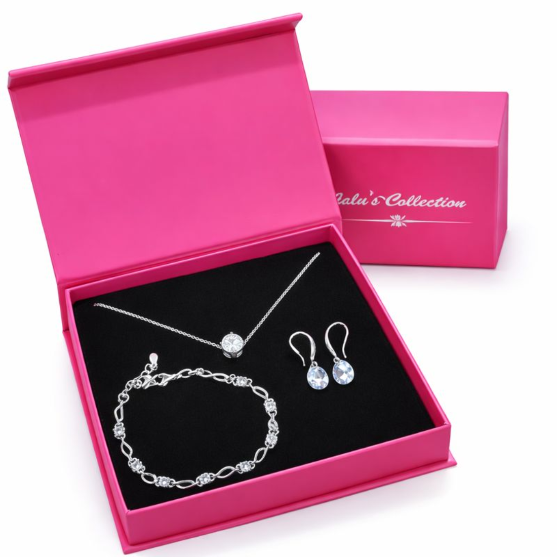 Gift Silver Plated Pendant With Earrings And Bracelet For Women And Girls| Valentine Gift