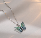 Elegant Silver Plated Butterfly Pendant with Link Chain| CZ Pendant Chain Necklace for Women & Girls (Silver)