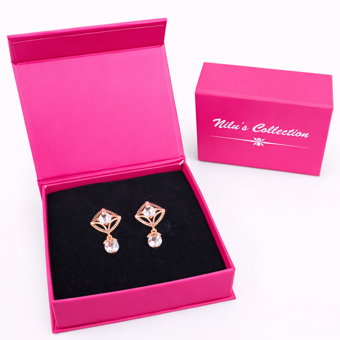 Gift Rose Gold Plated Earrings Set For Women And Girls| Valentine Gift